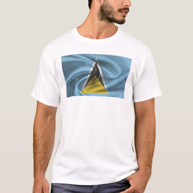 Flagga Saint Lucia T Shirt (Framsida)