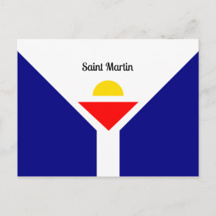 Flagga Saint Martin Vykort