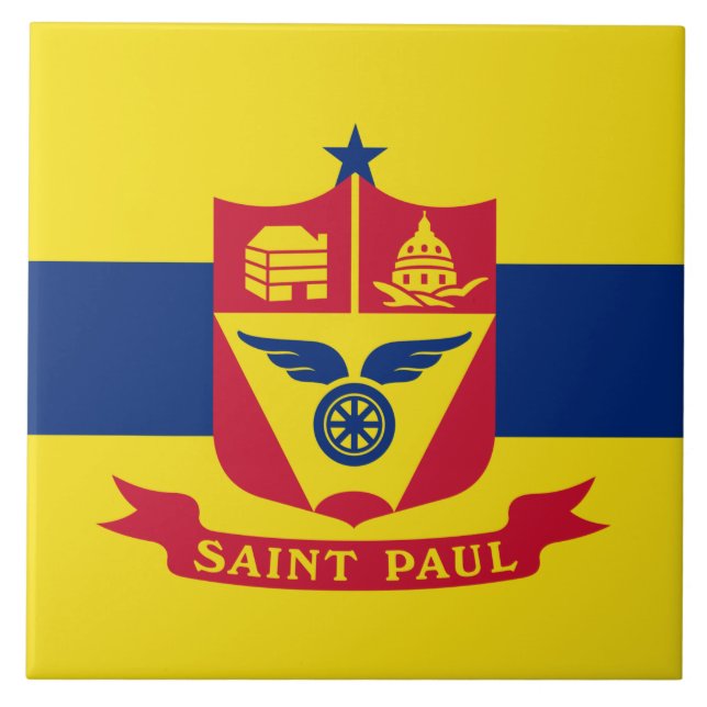 Flagga Saint Paul (Minnesota) Kakelplatta (Framsidan)