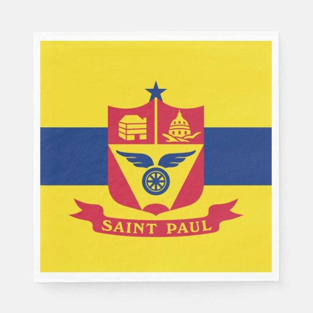 Flagga Saint Paul (Minnesota) Pappersservett (Framsidan)
