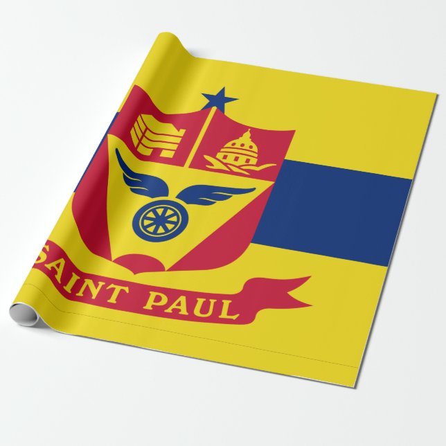 Flagga Saint Paul (Minnesota) Presentpapper (Utrullad)