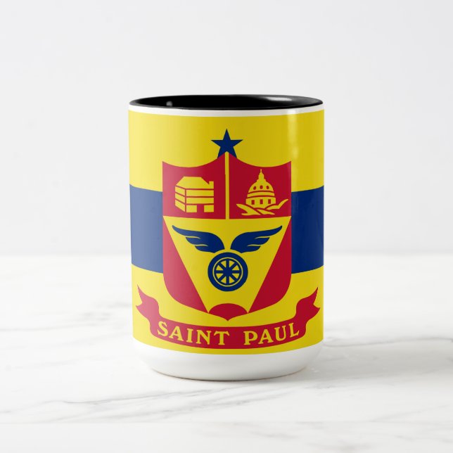 Flagga Saint Paul (Minnesota) Två-Tonad Mugg (Center)