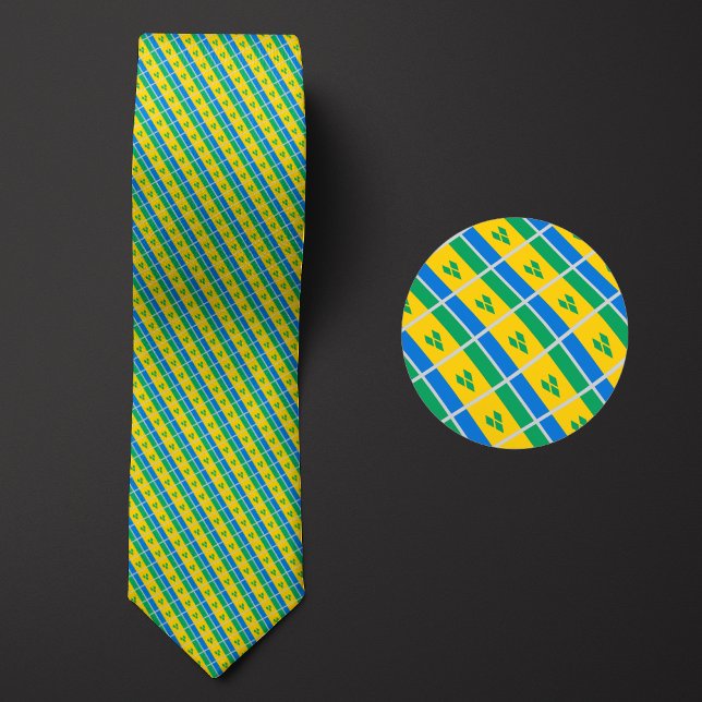 Flagga Saint Vincent och Grenadinerna Mönster Slips (Skapare uppladdad)