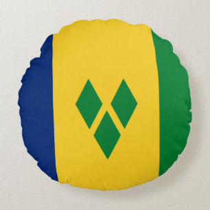 Flagga Saint Vincent och Grenadinerna Rund Kudde