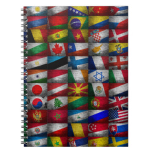 Flagga samling anteckningsbok