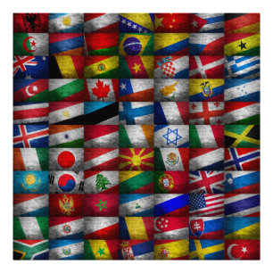 Flagga samling fototryck