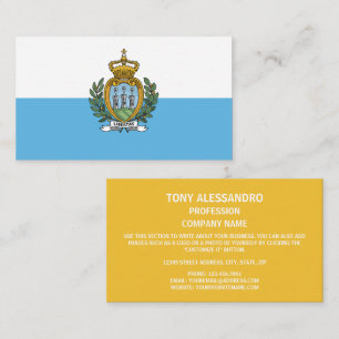Flagga Sammarinese, Flagga San Marino Visitkort