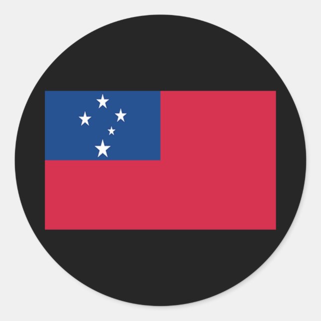 Flagga Samoa Runt Klistermärke (Framsida)
