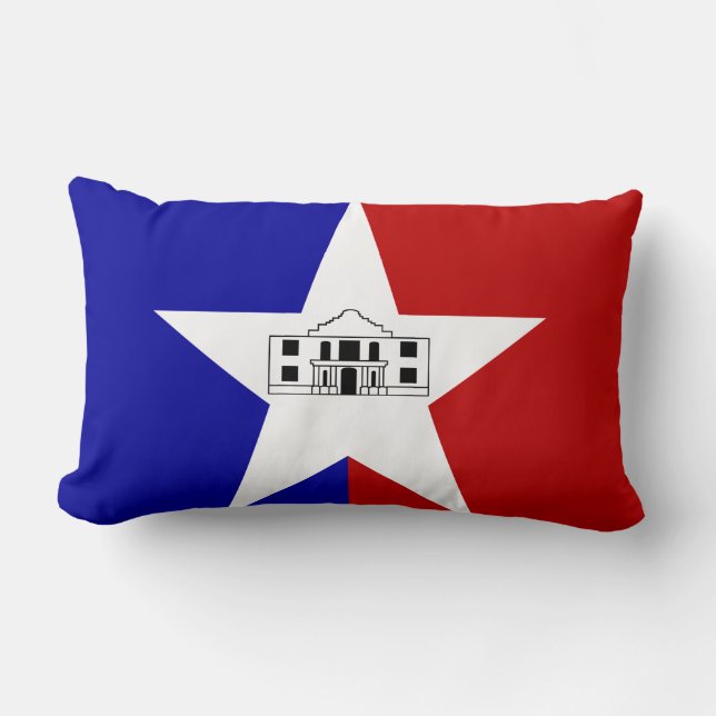 Flagga San Antonio, Texas Lumbar Pillow Lumbarkudde (Framsida)