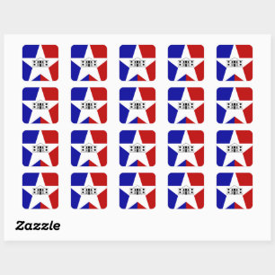 Flagga San Antonio, Texas Square Sticker Fyrkantigt Klistermärke