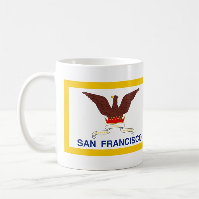 Flagga San Francisco, Kalifornien-Mugg Kaffemugg (Vänster)