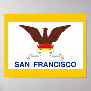 Flagga San Francisco, Kalifornien Poster