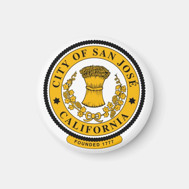 Flagga San Jose, Kalifornien Magnet (Framsidan)