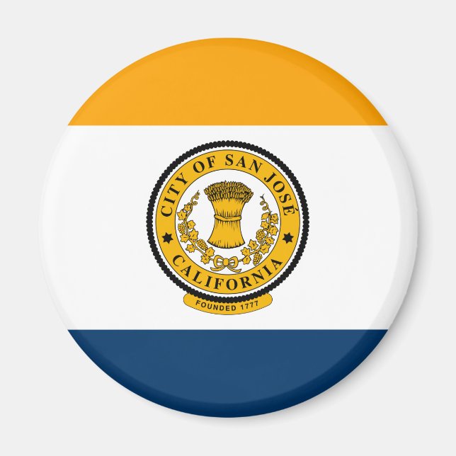 Flagga San Jose, Kalifornien Magnet (Framsidan)