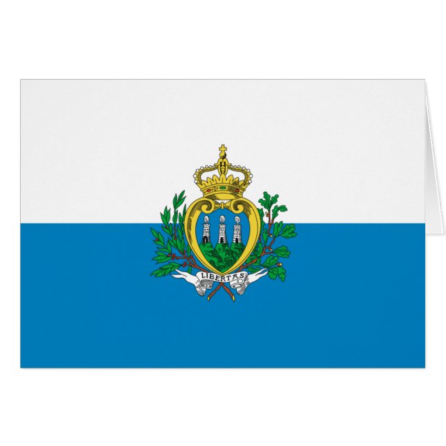 Flagga San Marino Hälsningskort (Framsidan Horizontal)
