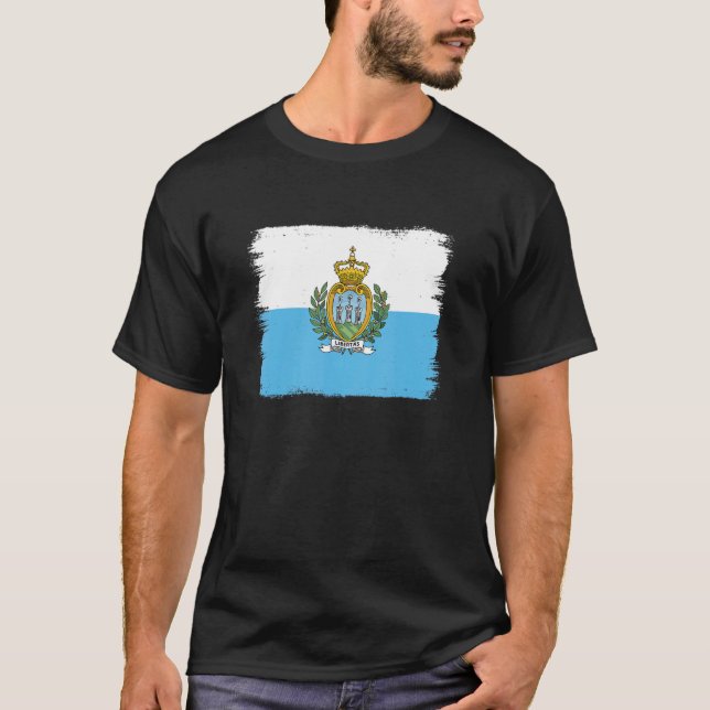 Flagga San Marino T Shirt (Framsida)
