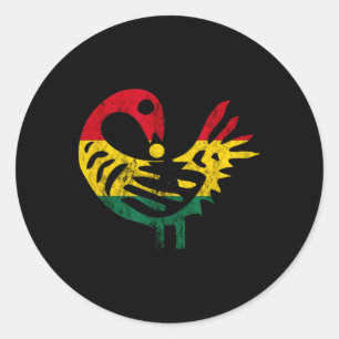 Flagga Sankofa African Bird Ghanese Pride Junttelf Runt Klistermärke