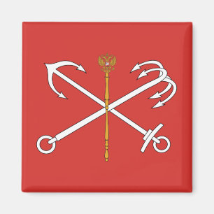Flagga Sankt Petersburg (Ryssland) Magnet