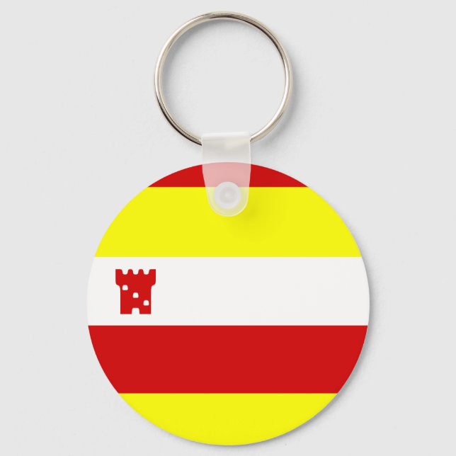 Flagga Santa Barbara, Kalifornien Keychain Nyckelring (Framsida)