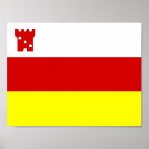 Flagga Santa Barbara, Kalifornien Poster