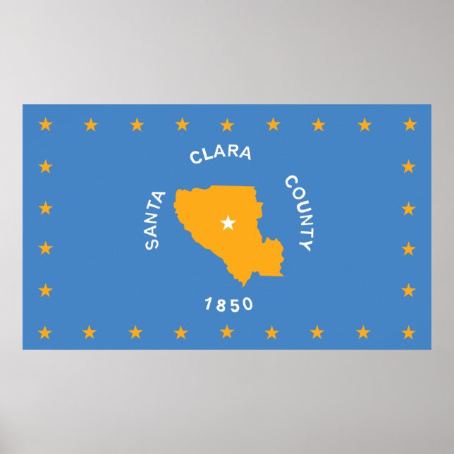 Flagga Santa Clara (USA, Kalifornien) Poster (Framsidan)
