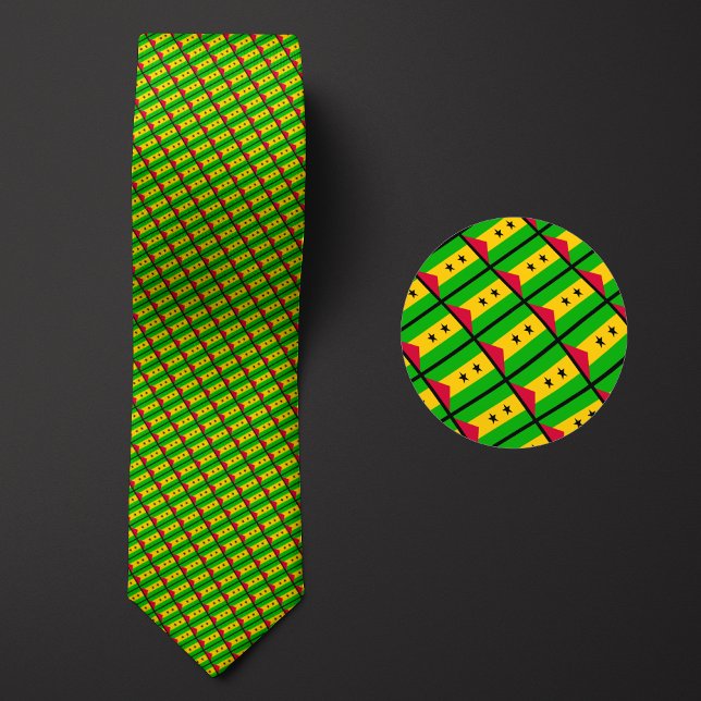 Flagga Sao Tome och Principe Mönster Slips (Skapare uppladdad)