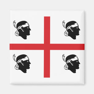 Flagga Sardinien (Italien) Magnet