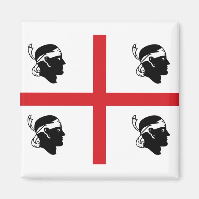 Flagga Sardinien (Italien) Magnet (Framsidan)