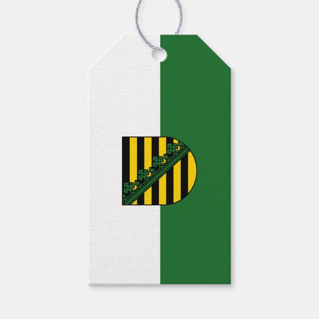 Flagga Saxony Gift Märkres Presentetikett (Framsidan)