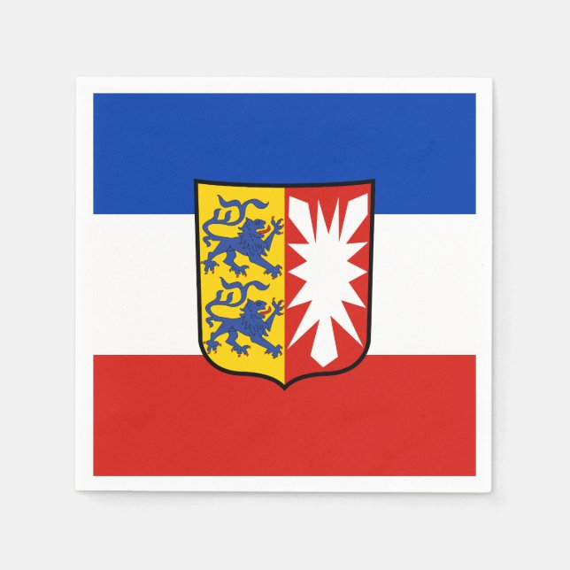 Flagga Schleswig-Holstein Pappra Napkins Pappersservett (Framsidan)