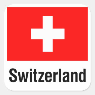 FLAGGA SCHWEIZ FYRKANTIGT KLISTERMÄRKE