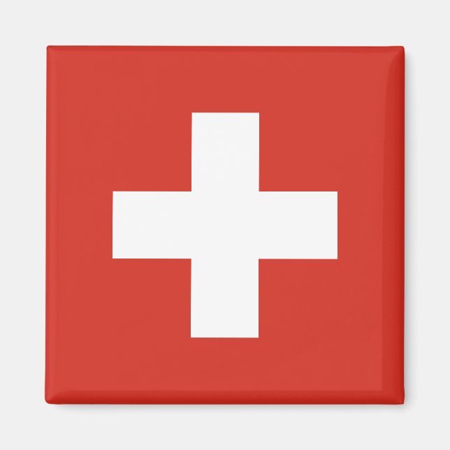 Flagga Schweiz - Schweiz - Suisse - Svizzera Magnet (Framsidan)