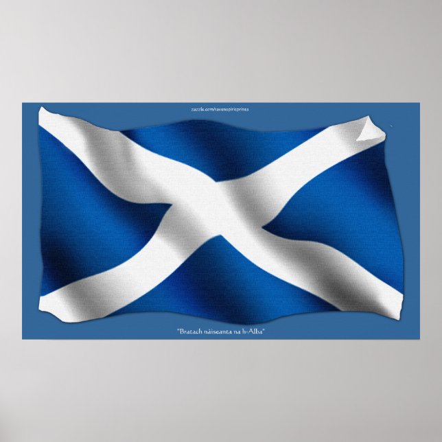 Flagga Scotland Bratach nàiseanta na h-Alba Print Poster (Framsidan)