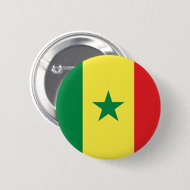 Flagga Senegal Knapp (Framsida & baksida)
