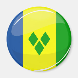 Flagga Shiny St Vincent och Grenadines Magnet