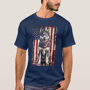 Flagga Siberian husky (4 juli) T Shirt