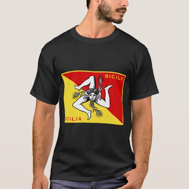 Flagga Sicilien Tee (Framsida)