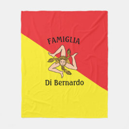 Flagga Sicilien Trinacria Fleece Blanket