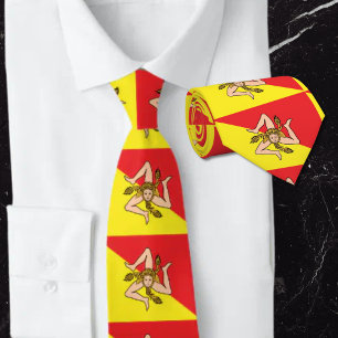 Flagga Sicilien Trinacria Gul & Röd Slips
