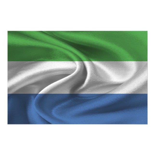 Flagga Sierra Leone Fototryck (Framsidan)