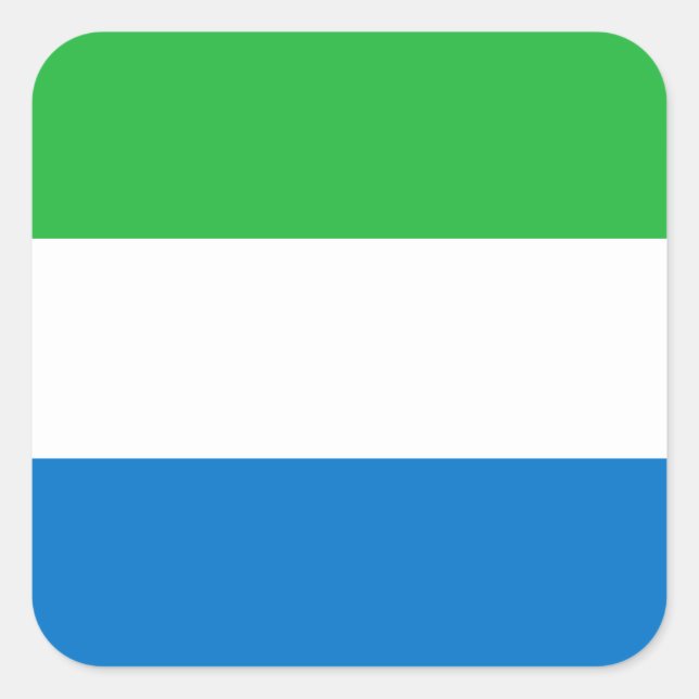 Flagga Sierra Leone Fyrkantigt Klistermärke (Framsida)