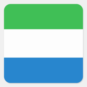Flagga Sierra Leone Fyrkantigt Klistermärke