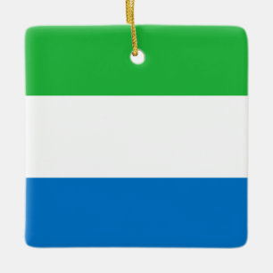 Flagga Sierra Leone Julgransprydnad Keramik