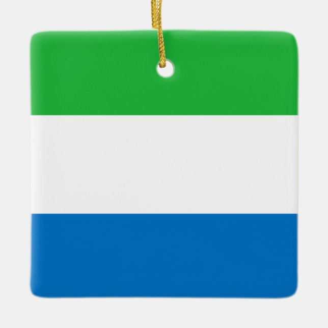 Flagga Sierra Leone Julgransprydnad Keramik (Framsida)