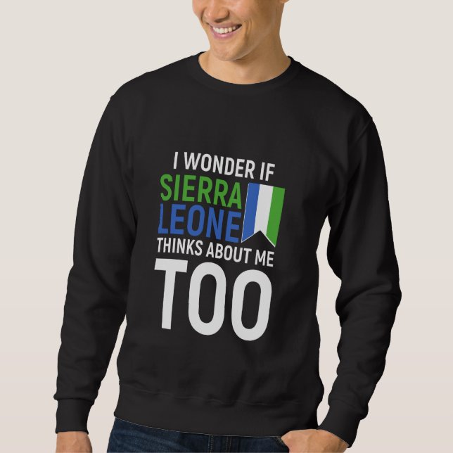 Flagga Sierra Leone Lång Ärmad Tröja (Framsida)