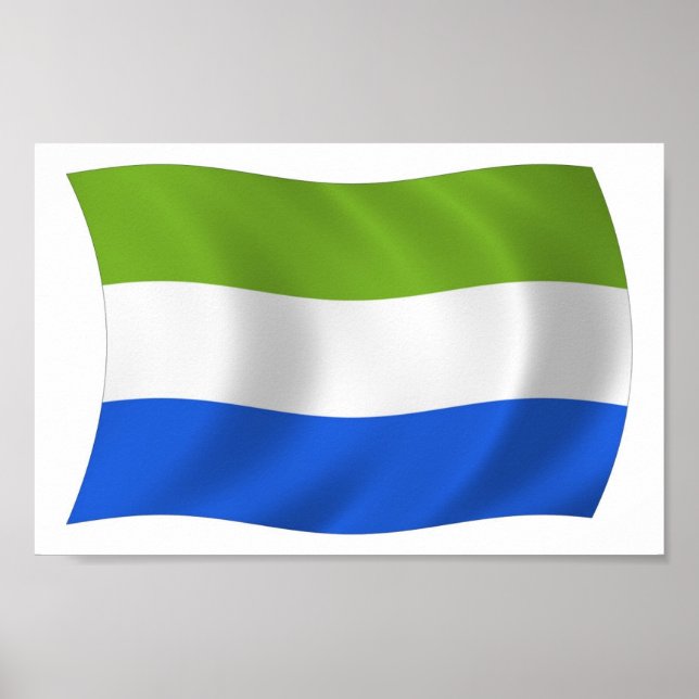 Flagga Sierra Leone Poster Skriv ut (Framsidan)
