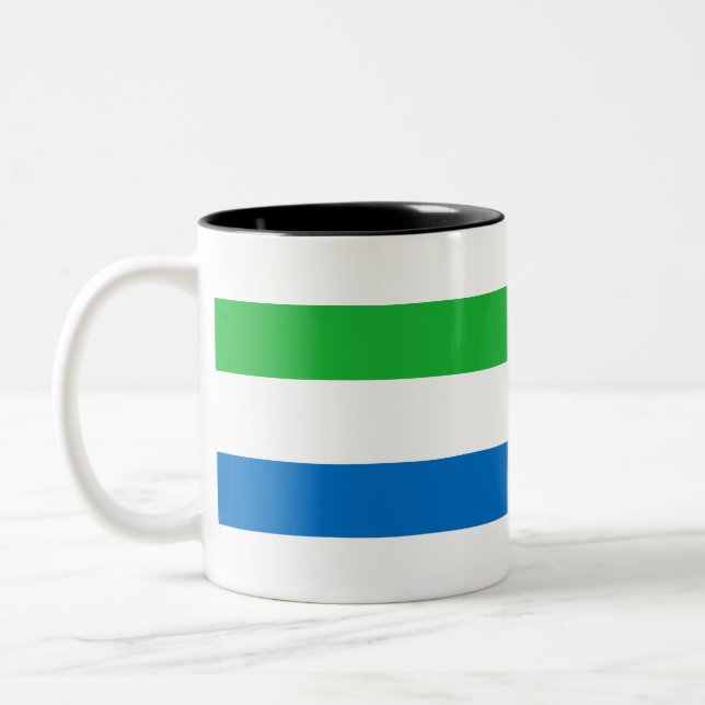 Flagga Sierra Leone Två-Tonad Mugg (Vänster)