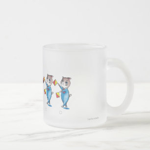 Flagga Signal Cat/Hej Glass-dryckvara Frosted Gla Frostad Glasmugg