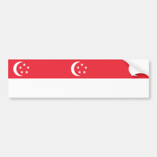 Flagga Singapore Bildekal