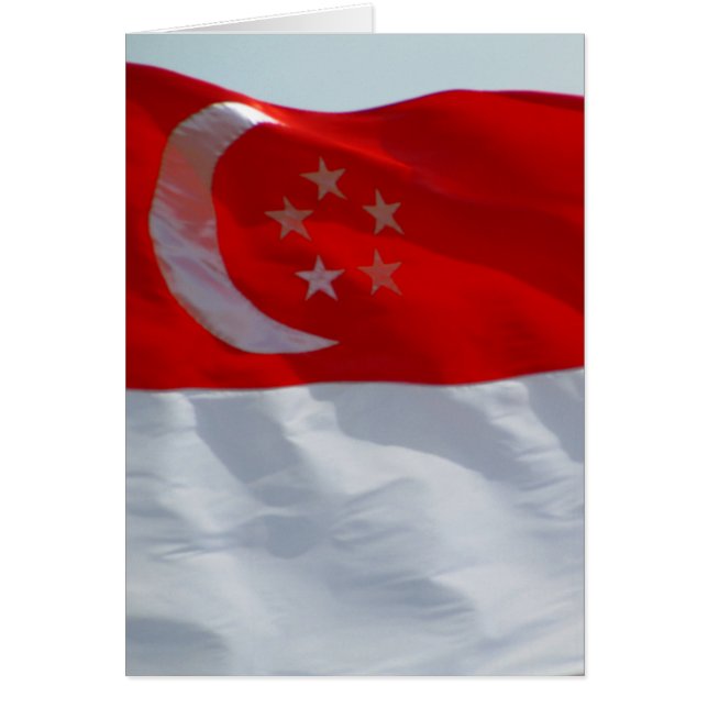flagga singapore hälsningskort (Framsidan)